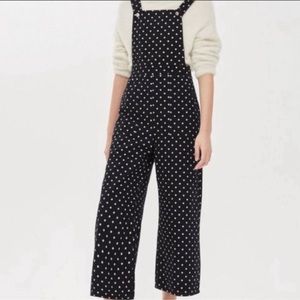 TOPSHOP MOTO Polka Dot Denim Overalls Size 8
